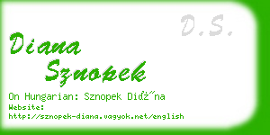 diana sznopek business card